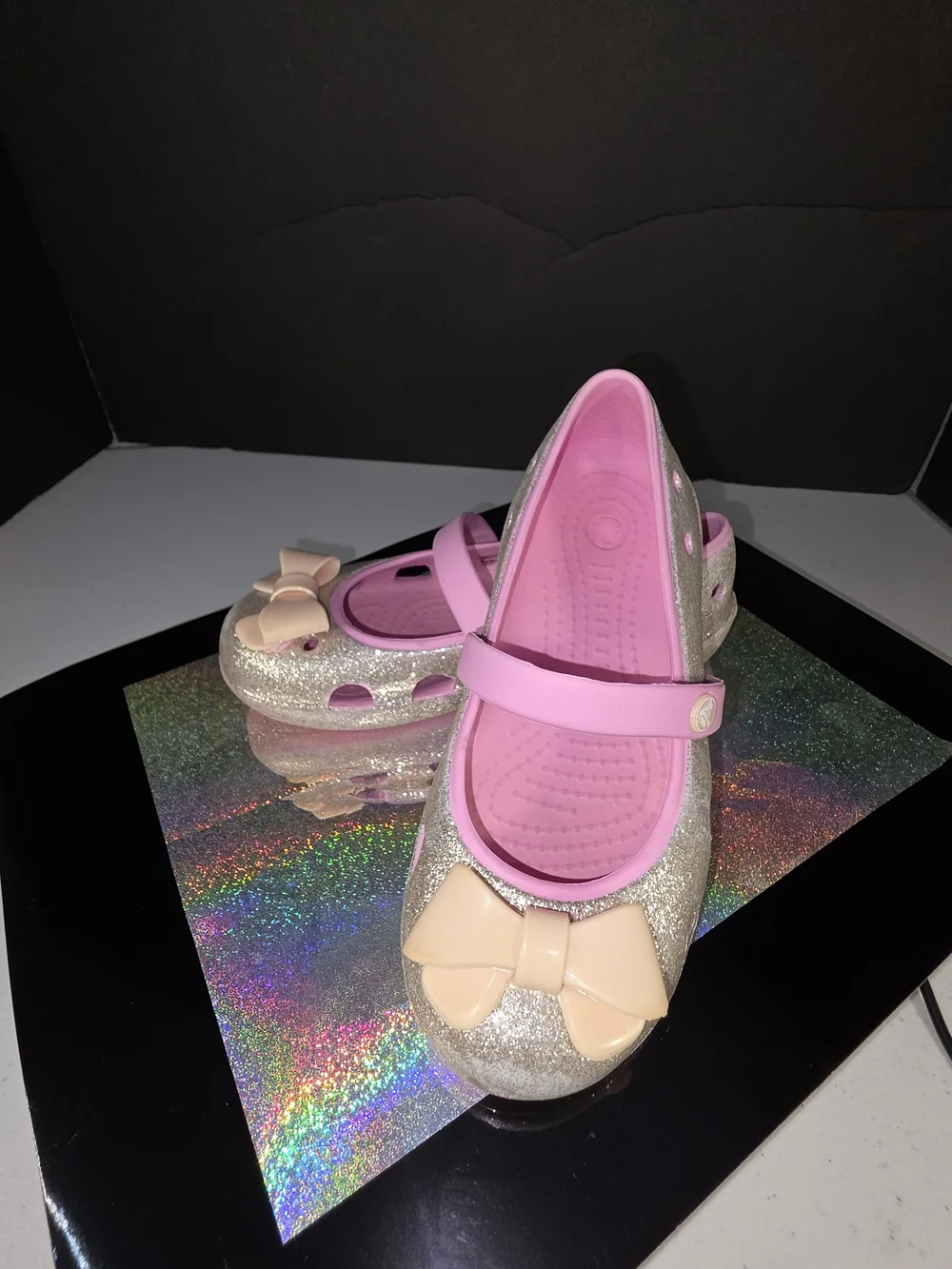 CROCS sparkling silver